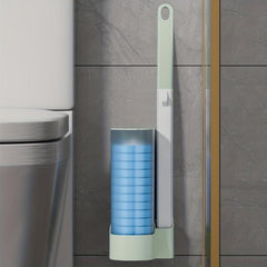Disposable Toilet Brush Long Handle Wall Mounted Bathroom Replacement Brush Head