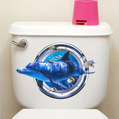 3D Shark Diving Goggles Toilet Sticker Funny Item