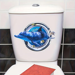 3D Shark Diving Goggles Toilet Sticker Funny Item
