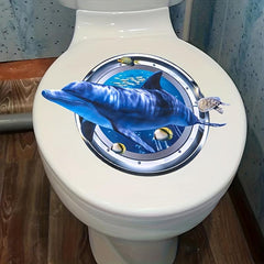 3D Shark Diving Goggles Toilet Sticker Funny Item