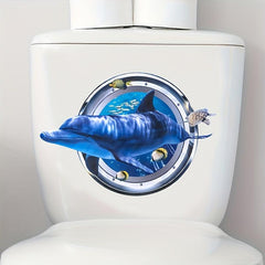 3D Shark Diving Goggles Toilet Sticker Funny Item