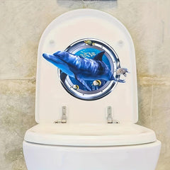 3D Shark Diving Goggles Toilet Sticker Funny Item