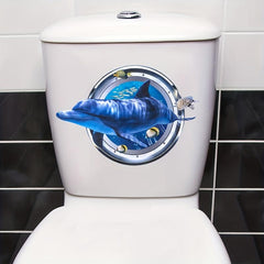 3D Shark Diving Goggles Toilet Sticker Funny Item
