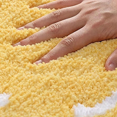 Kids Yolk Egg Bath Mat Plush Cartoon Bathtub Rug Water Absorbent
