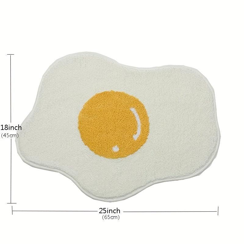 Kids Yolk Egg Bath Mat Plush Cartoon Bathtub Rug Water Absorbent