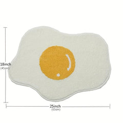 Kids Yolk Egg Bath Mat Plush Cartoon Bathtub Rug Water Absorbent