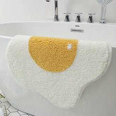 Kids Yolk Egg Bath Mat Plush Cartoon Bathtub Rug Water Absorbent