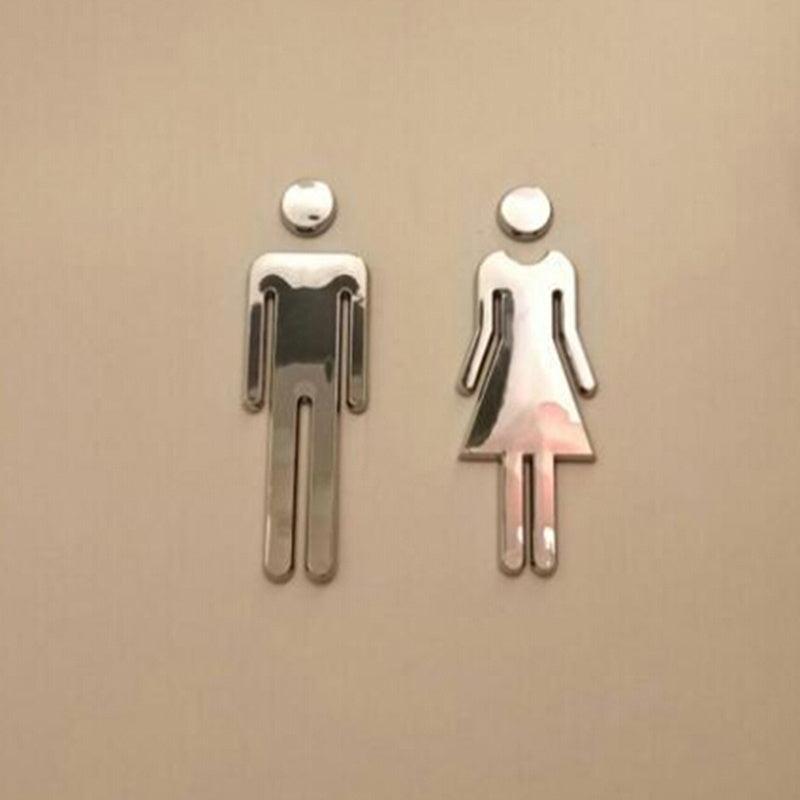 Stylish Men's and Women's Bathroom Sign for Home Office and Business