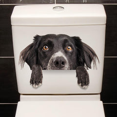 2PC Puppy Decor Toilet Sticker Removable Self adhesive Sticker
