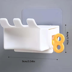 Rolling Toothpaste Squeezer & Toothbrush Holder Wall Mounted Rack