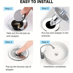 Bathroom Sink Stopper Universal Basin Pop Up Sink Drain Strainer