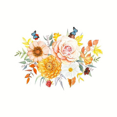 Flower Pattern Toilet Lid Decal Self Adhesive Sticker