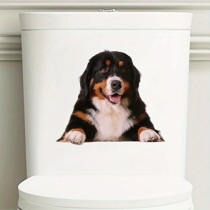 Cartoon Puppy Kitten Toilet Lid Decal