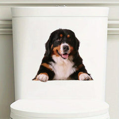 Cartoon Puppy Kitten Toilet Lid Decal