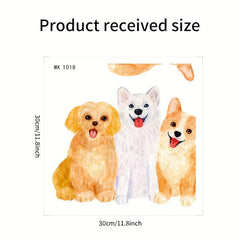 Cartoon Puppy Kitten Toilet Lid Decal