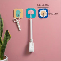 5pcs Cartoon Wall Seamless Door Hooks for Home Decor