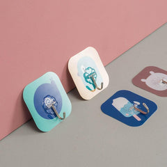 5pcs Cartoon Wall Seamless Door Hooks for Home Decor