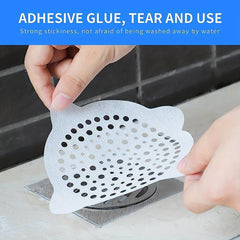 30pcs Disposable Floor Drain Strainer Sticker Mesh Shower Drain Covers