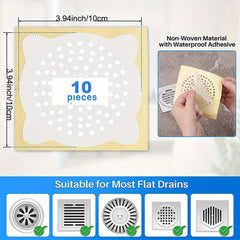 30pcs Disposable Floor Drain Strainer Sticker Mesh Shower Drain Covers