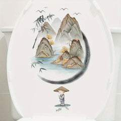 Toilet Lid Decal Ceramic Tile Sticker Restroom Renovation Self-adhesive Decal