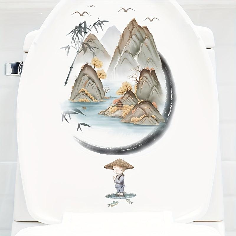 Toilet Lid Decal Ceramic Tile Sticker Restroom Renovation Self-adhesive Decal
