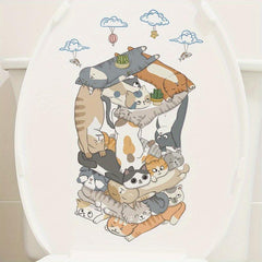 Toilet Lid Decal Ceramic Tile Sticker Restroom Renovation Self-adhesive Decal