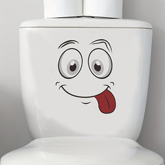 1pc Cartoon Toilet Sticker Wall Decoration Self-adhesive Bathroom Sticker