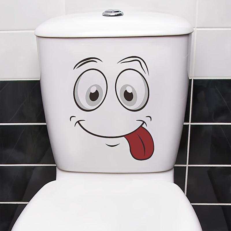 1pc Cartoon Toilet Sticker Wall Decoration Self-adhesive Bathroom Sticker