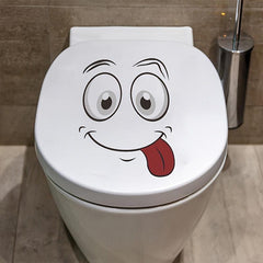 1pc Cartoon Toilet Sticker Wall Decoration Self-adhesive Bathroom Sticker