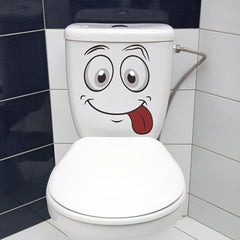 1pc Cartoon Toilet Sticker Wall Decoration Self-adhesive Bathroom Sticker