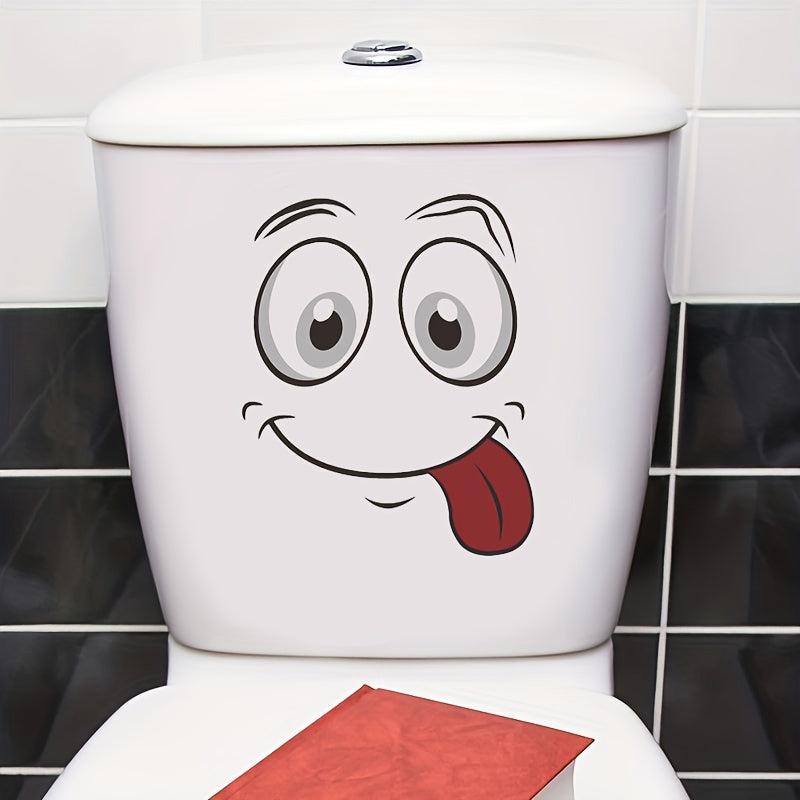 1pc Cartoon Toilet Sticker Wall Decoration Self-adhesive Bathroom Sticker
