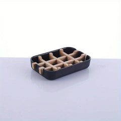 Bamboo Soap Dish Drain Soap Tray Minimalist Two Tone Soap Holder