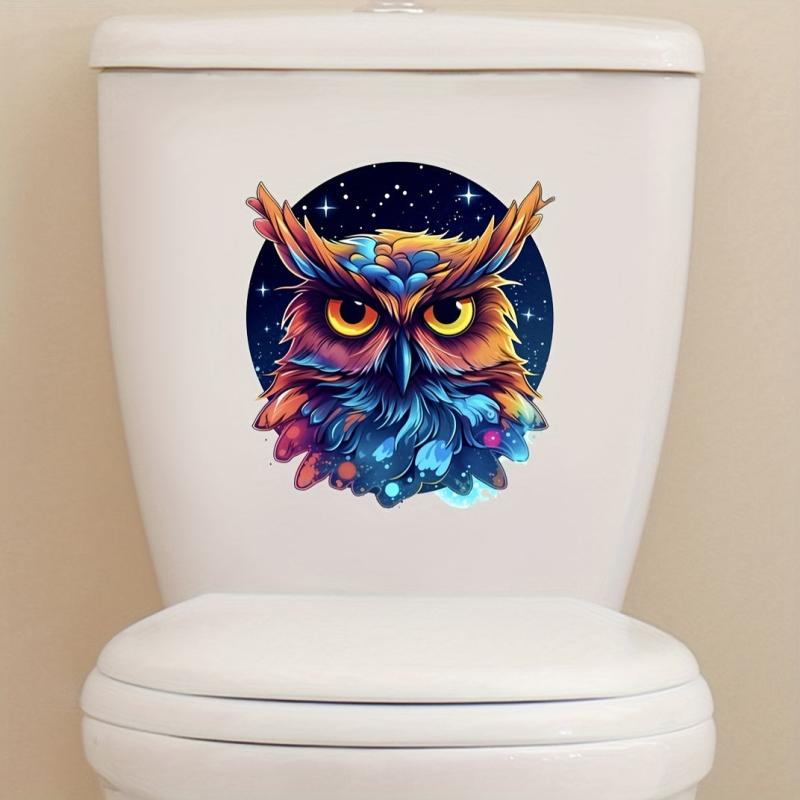 Creative Toilet Cover Sticker Cartoon Bathroom Decor