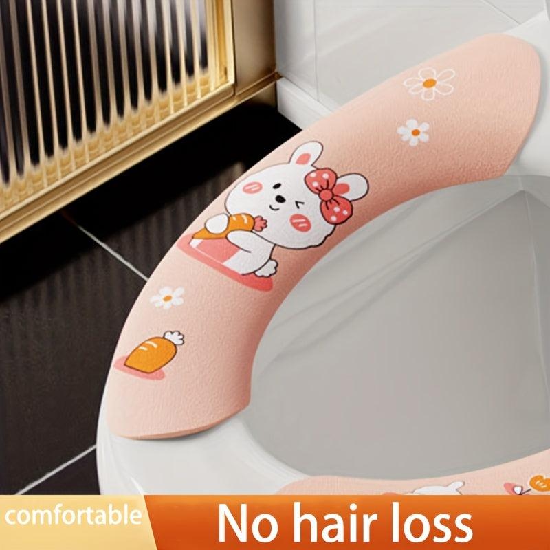 Cartoon Handle Toilet Cushion Water Washable Toilet Seat Mat