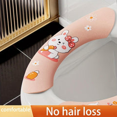 Cartoon Handle Toilet Cushion Water Washable Toilet Seat Mat