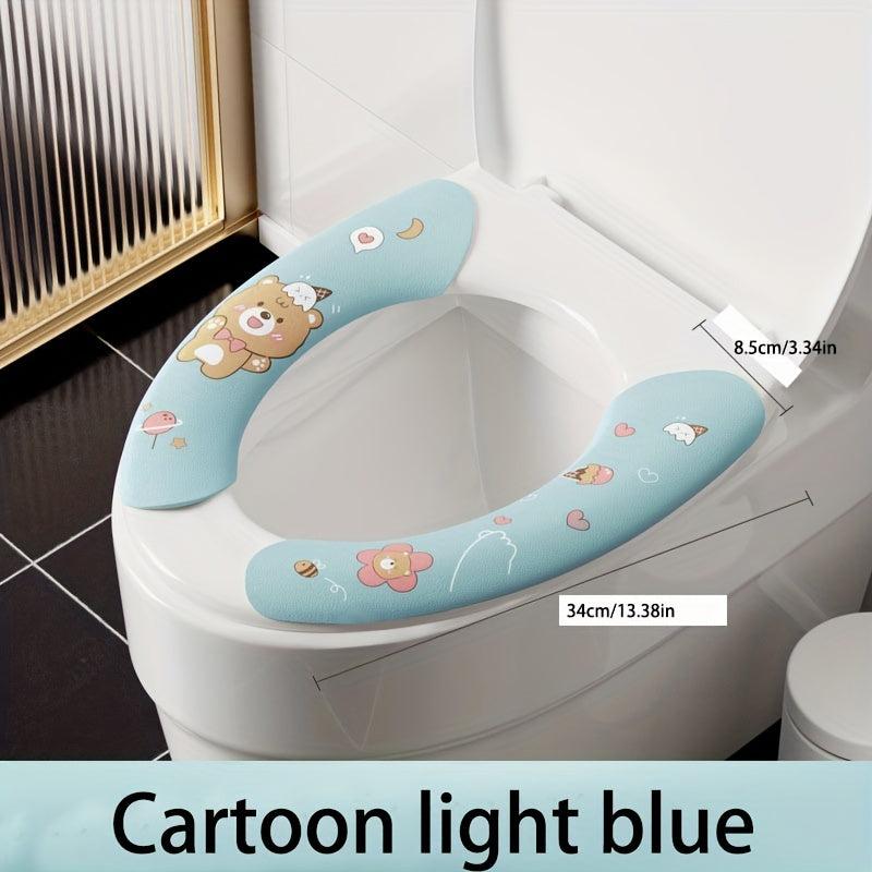 Cartoon Handle Toilet Cushion Water Washable Toilet Seat Mat