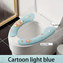 Cartoon Handle Toilet Cushion Water Washable Toilet Seat Mat