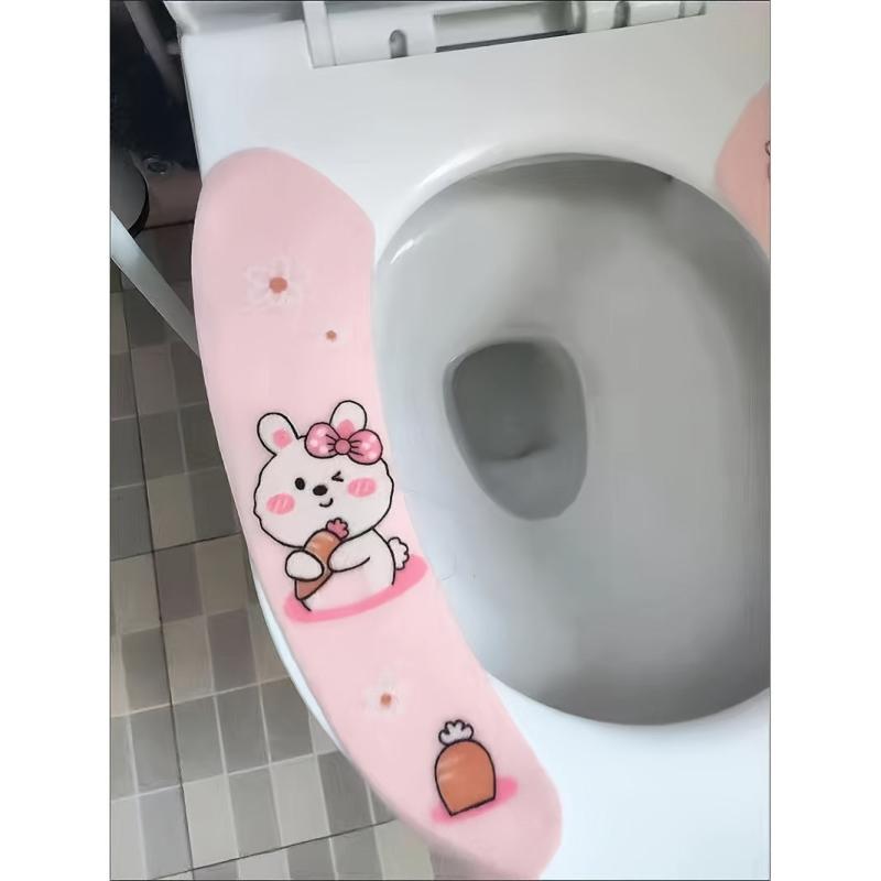 Cartoon Handle Toilet Cushion Water Washable Toilet Seat Mat