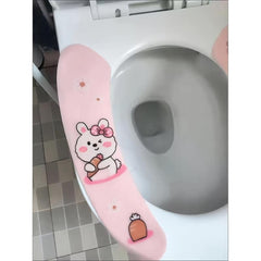 Cartoon Handle Toilet Cushion Water Washable Toilet Seat Mat