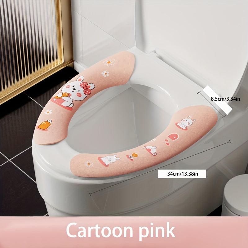 Cartoon Handle Toilet Cushion Water Washable Toilet Seat Mat