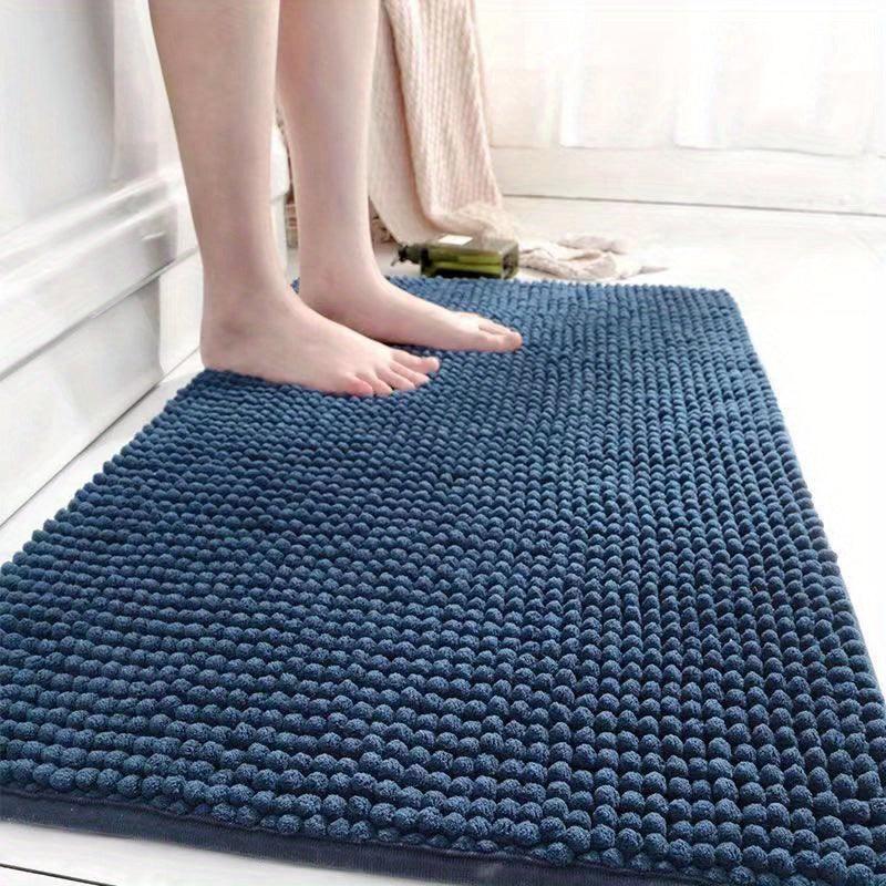 Soft Chenille Bathmat with Antiskid Dots - Water Absorbent Tufted Doormat