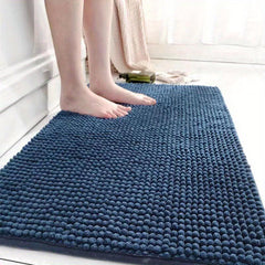 Soft Chenille Bathmat with Antiskid Dots - Water Absorbent Tufted Doormat