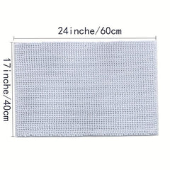 Soft Chenille Bathmat with Antiskid Dots - Water Absorbent Tufted Doormat