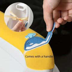 2Pairs Cartoon Animal Toilet Seat Cushions with Built-in Handles