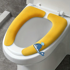 2Pairs Cartoon Animal Toilet Seat Cushions with Built-in Handles