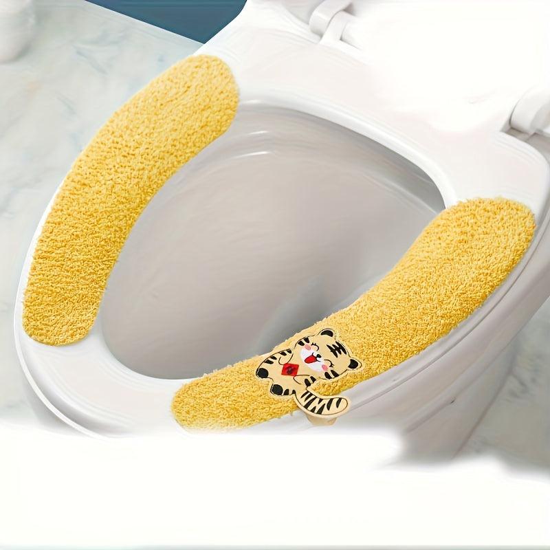 6pcs Toilet Seat Covers Cartoon Thick Padded Self Adhesive Cushion