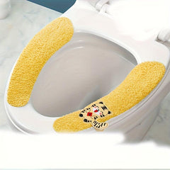 6pcs Toilet Seat Covers Cartoon Thick Padded Self Adhesive Cushion