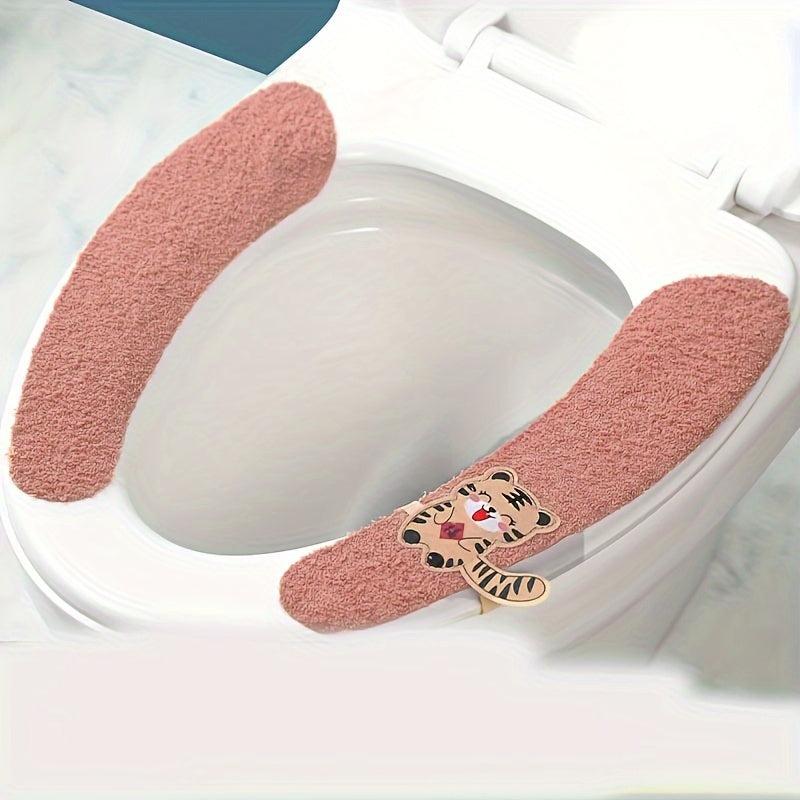 6pcs Toilet Seat Covers Cartoon Thick Padded Self Adhesive Cushion