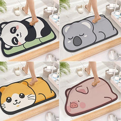 Cartoon Panda Non-slip Floor Mat Cute and Absorbent Bathroom Mat