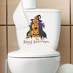 Halloween Toilet Stickers Bathroom Wall Sticker Toilet Lid Decals